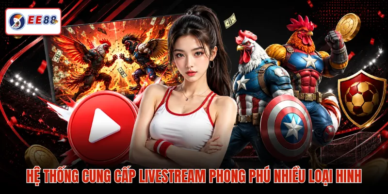 Hệ thống cung cấp livestream phong phú nhiều loại hinh