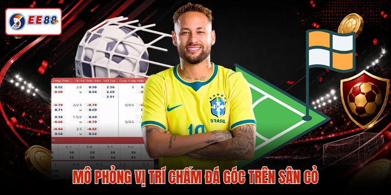 Mô phỏng vị trí chấm đá góc trên sân cỏ