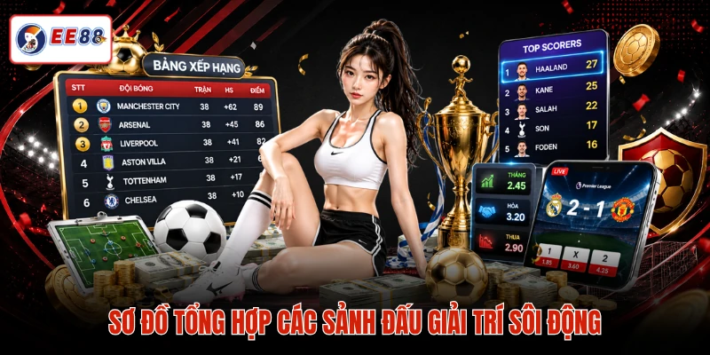 Sơ đồ tổng hợp các sảnh đấu giải trí sôi động